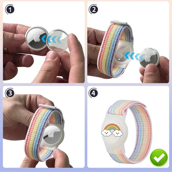 MG Kids Rainbow remienok na Apple AirTag, farebný
