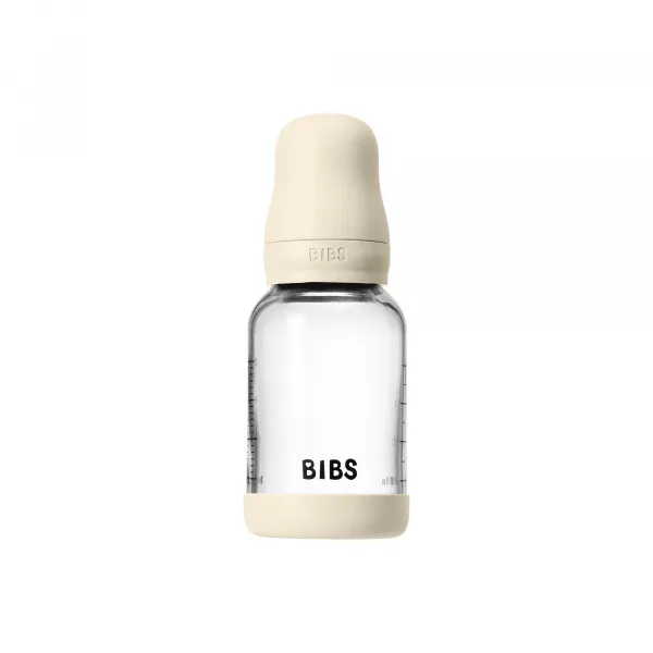 BIBS Baby Glass Bottle Round Latex antikoliková fľaša Blush 120 ml