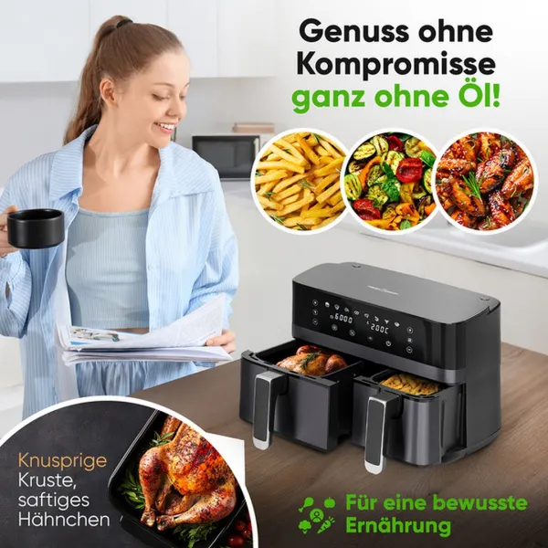 FR 1295 H Teplovzdušná fritéza 9L dvojitá 1x5,5 1x3,5