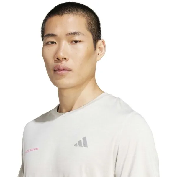 adidas OWN THE RUN MELANGE TEE M Pánske športové tričko, sivá, veľkosť