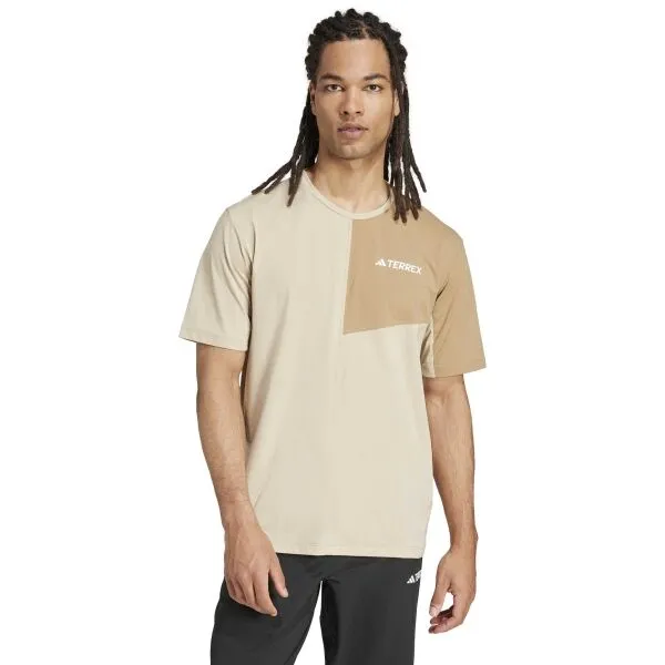adidas TERREX MULTI TEE Pánske športové tričko, béžová, veľkosť