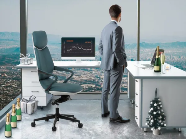 AUTRONIC Kancelárske kreslo KA-T8426 GRN, modrá ekokoža