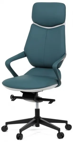 AUTRONIC Kancelárske kreslo KA-T8426 GRN, modrá ekokoža