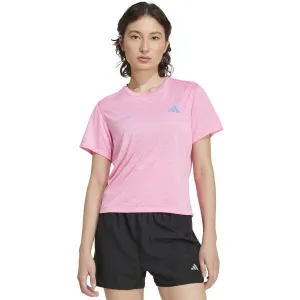 adidas OWN THE RUN MELANGE TEE W Dámske bežecké tričko, ružová, veľkosť