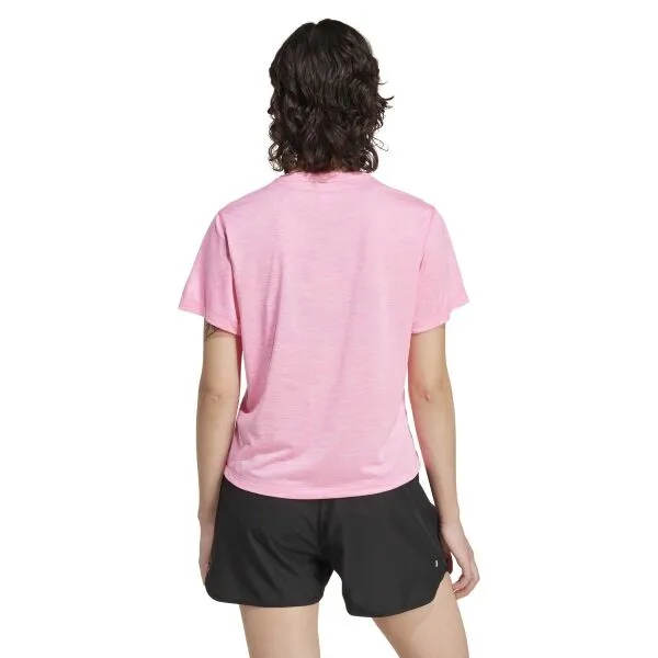 adidas OWN THE RUN MELANGE TEE W Dámske bežecké tričko, ružová, veľkosť