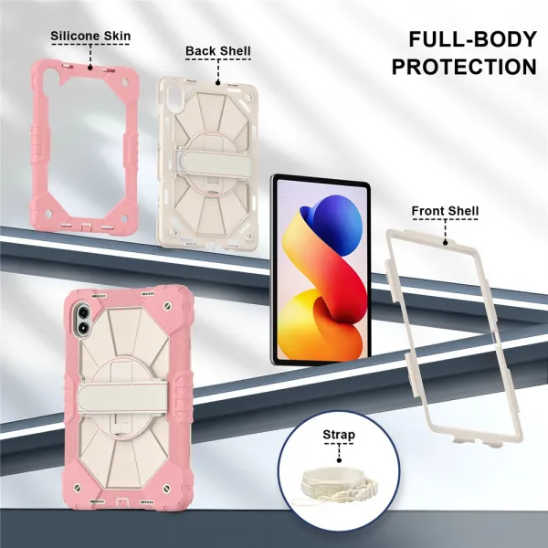SOLID Odolný obal pre Xiaomi Redmi Pad 2 Pro svetloružový