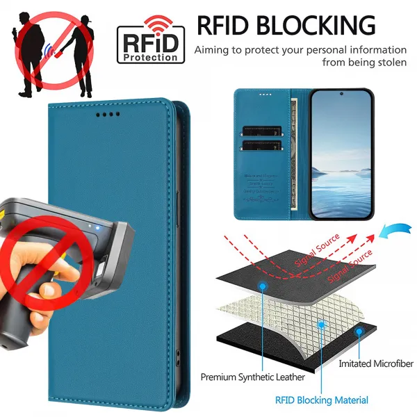 MAGNETIC Zaklápací kryt pre Realme GT 8 Pro svetlomodrý