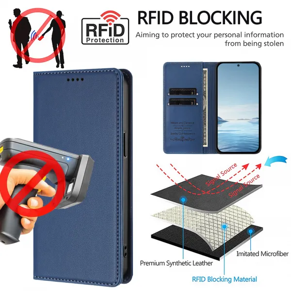 MAGNETIC Zaklápací kryt pre Realme GT 8 Pro tmavomodrý