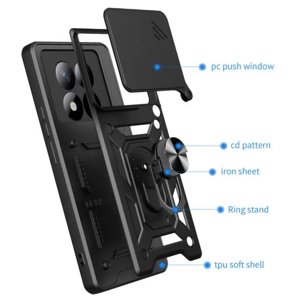 RING CAMERA Kryt s držiakom pre Xiaomi Redmi Note 15 Pro+ 5G / POCO M8 Pro 5G modrý