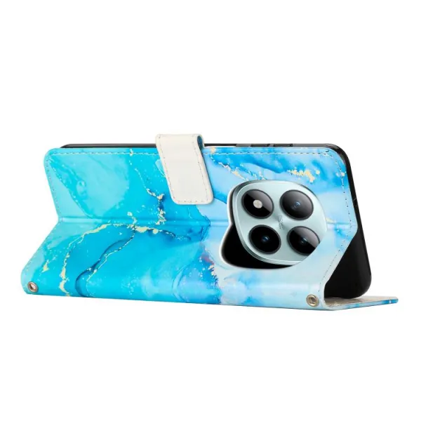 ART MARBLE Peňaženkový kryt pre Xiaomi Redmi Note 15 Pro BLUE