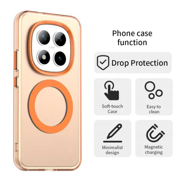 CANDY MAGSAFE Ochranný kryt pre Xiaomi Redmi Note 15 Pro+ 5G / POCO M8 Pro 5G oranžový