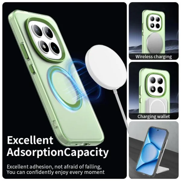 CANDY MAGSAFE Ochranný kryt pre Xiaomi Redmi Note 15 Pro+ 5G / POCO M8 Pro 5G zelený