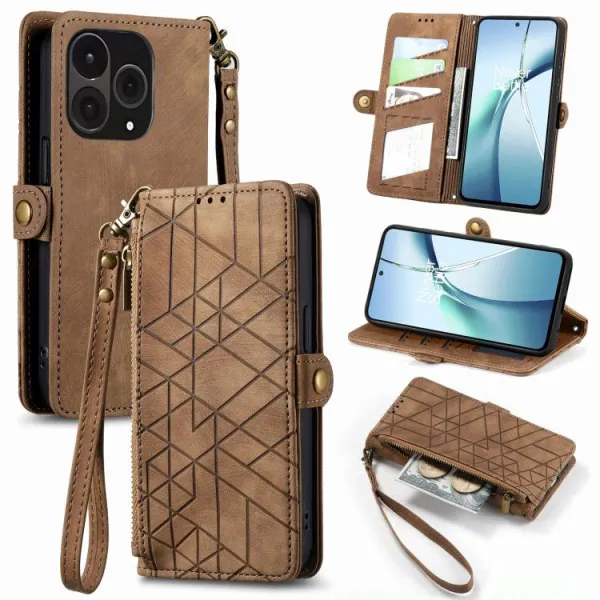 GEOM Peňaženkový obal pre OnePlus 15 hnedý
