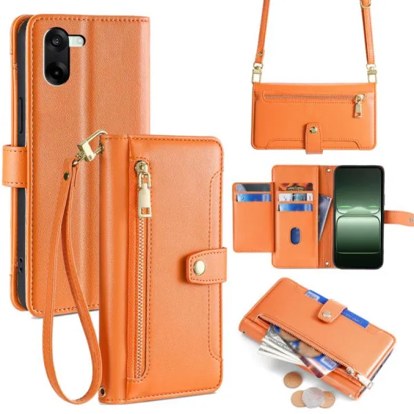 PASTEL Peňaženkové puzdro pre OnePlus Nord CE 5 5G oranžové