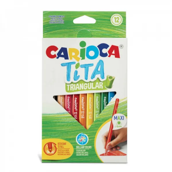 Farbičky Tita JUMBO nelámavé trojhranné pružné Carioca 12 ks-CARIOCA + WTOY Balóny guľaté bodkované, 30cm, 10ks -WTOY
