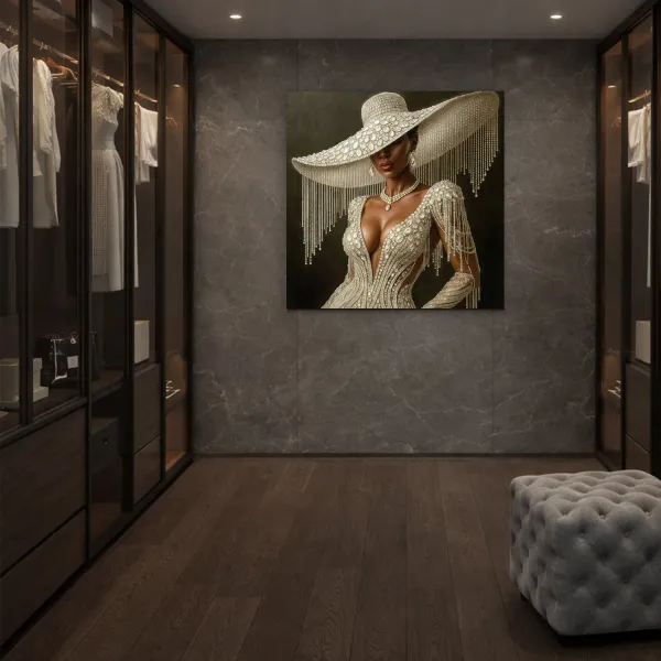 Luxusný glamour obraz - Žena v klobúku
