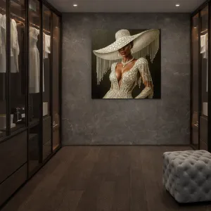 Luxusný glamour obraz - Žena v klobúku
