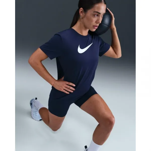 Dámske tréningové tričko s krátkym rukávom NIKE W NK DF TEE RLGND HBR MIDNIGHT NAVY WHITE