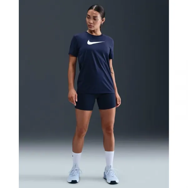 Dámske tréningové tričko s krátkym rukávom NIKE W NK DF TEE RLGND HBR MIDNIGHT NAVY WHITE