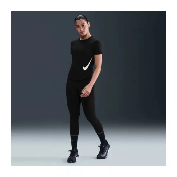 Dámske bežecké tričko s krátkym rukávom NIKE W NK TEMPO SWSH HBR DF SS TOP BLACK WHITE