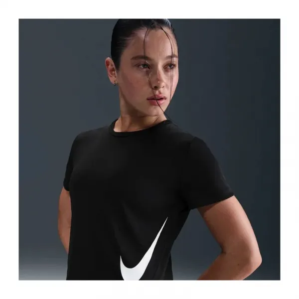 Dámske bežecké tričko s krátkym rukávom NIKE W NK TEMPO SWSH HBR DF SS TOP BLACK WHITE