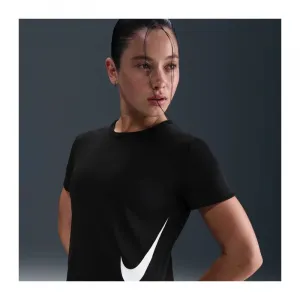 Dámske bežecké tričko s krátkym rukávom NIKE W NK TEMPO SWSH HBR DF SS TOP BLACK WHITE
