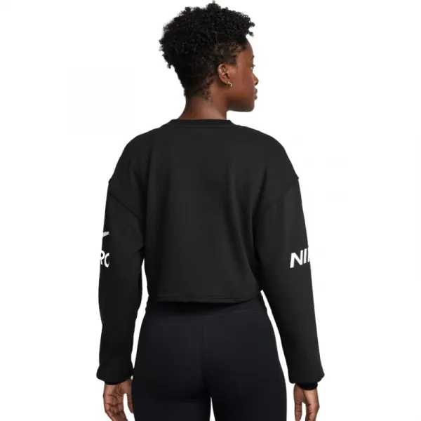 Dámska mikina NIKE PRO W NP DF FLC CREW TT GRX BLACK WHITE WHITE