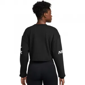 Dámska mikina NIKE PRO W NP DF FLC CREW TT GRX BLACK WHITE WHITE
