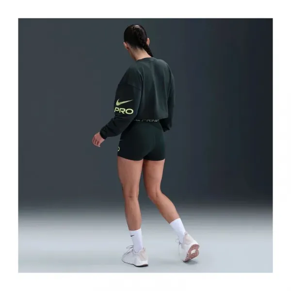 Dámska mikina NIKE PRO W NP DF FLC CREW TT GRX SEAWEED LT LEMON TWIST WHITE