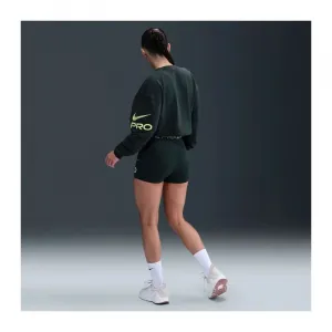 Dámska mikina NIKE PRO W NP DF FLC CREW TT GRX SEAWEED LT LEMON TWIST WHITE
