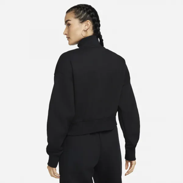 Dámska mikina s 1 2 zipsom NIKE W NSW PHNX FLC QZ CROP BLACK SAIL