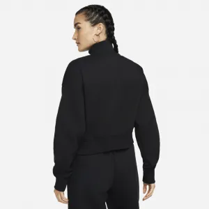 Dámska mikina s 1 2 zipsom NIKE W NSW PHNX FLC QZ CROP BLACK SAIL