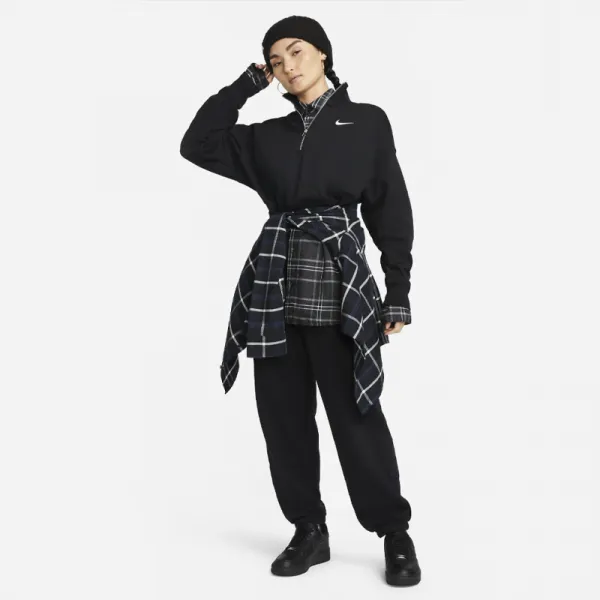 Dámska mikina s 1 2 zipsom NIKE W NSW PHNX FLC QZ CROP BLACK SAIL