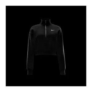 Dámska mikina s 1 2 zipsom NIKE W NSW PHNX FLC QZ CROP BLACK SAIL