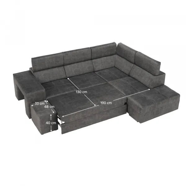 Sedacia súprava, sivá, pravá, MALAGA