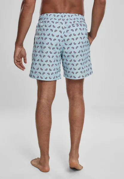 Men's swimwear with melon/blue pattern