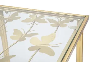 Mauro Ferretti Konzolový stolek Butterflies 100 cm zlatý/čirý