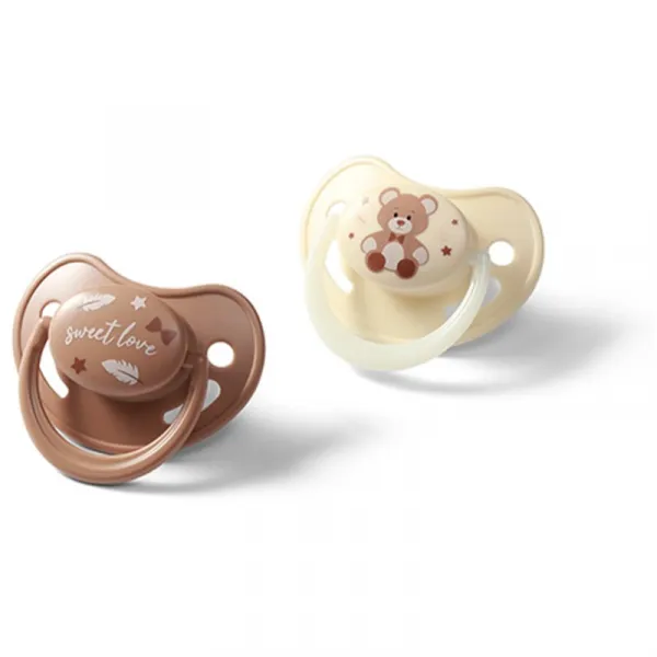 BabyOno Take Care Anatomical Silicone Soothers cumlík Night & Day 0-6m 2 ks