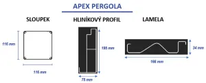 Bioklimatická pergola APEX 3,6x4 m Rojaplast
