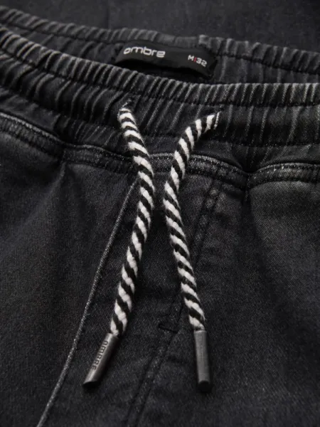 Pánske rifľové joggery, čierne