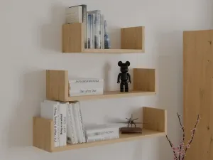 TP Living Sada 3 ks nástenných políc Mobi dub artisan