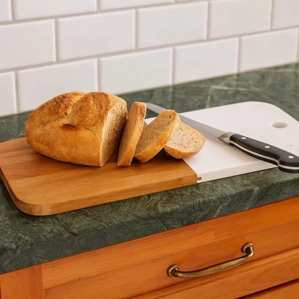 KINVARA Doska na krájanie PREPPY 38x18 cm z masívu/biely mramor