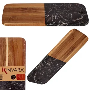 KINVARA Doska na krájanie PREPPY 38x18 cm z masívu/čierny mramor