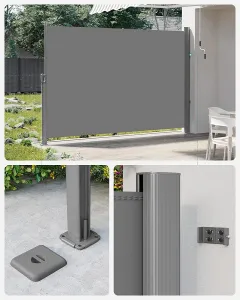 SONGMICS Bočná markíza Orrine II 180x350 cm šedá