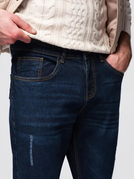 Trendy pánske rifle tmavomodré