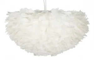 Mauro Ferretti Závesný luster Feathry 60 cm biely