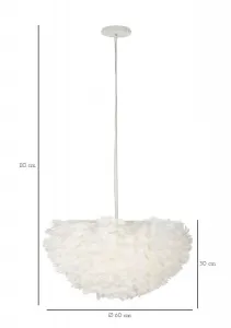 Mauro Ferretti Závesný luster Feathry 60 cm biely