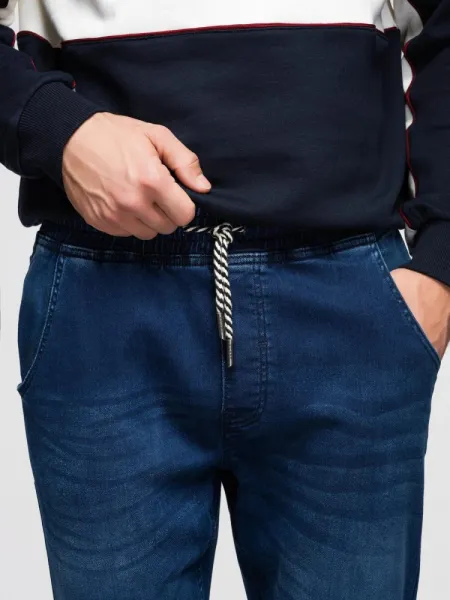 Pánske rifľové joggery, tmavomodré