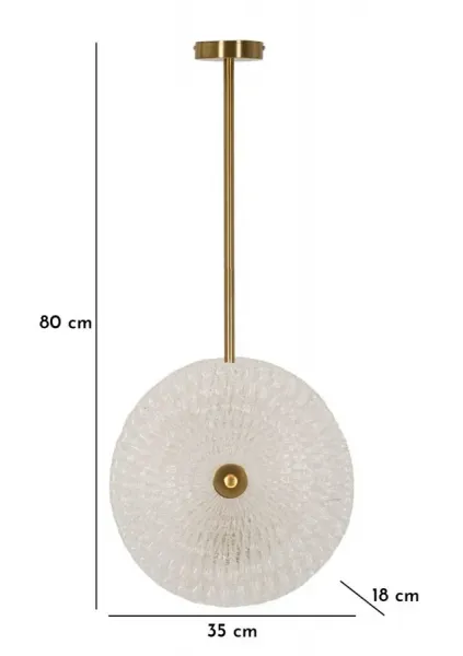 Mauro Ferretti Závesný luster Glass 80 cm zlatý