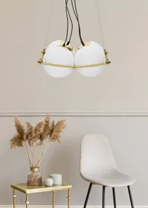 Mauro Ferretti Závesný luster Japany 45 cm zlatý/biely